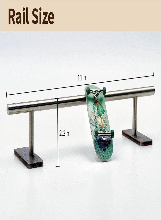RACOFSB Fingerboard Rail Obstacles Self Assembled Made of Solid Stainless Steel for Pro Finger Skateboard (11" Long 2.2" Tall) - Image 2